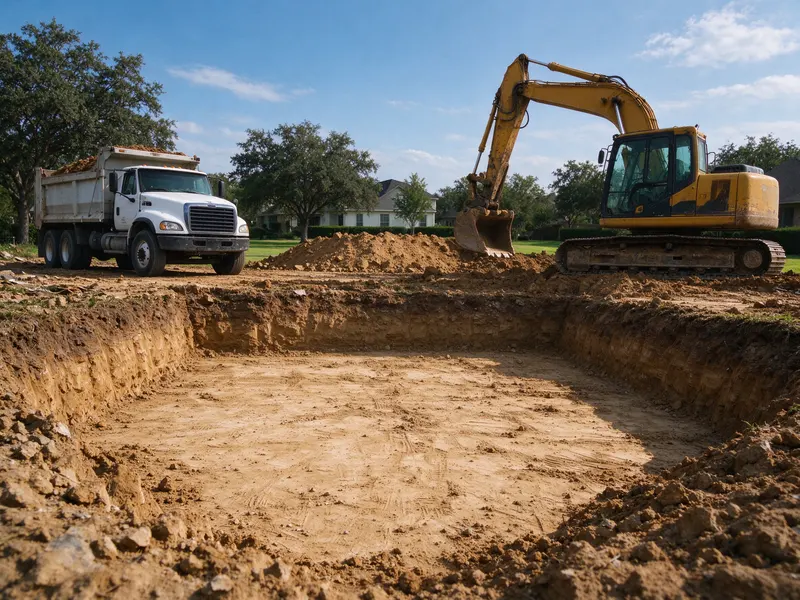 Clean foundation excavation bottom in Frisco, Texas