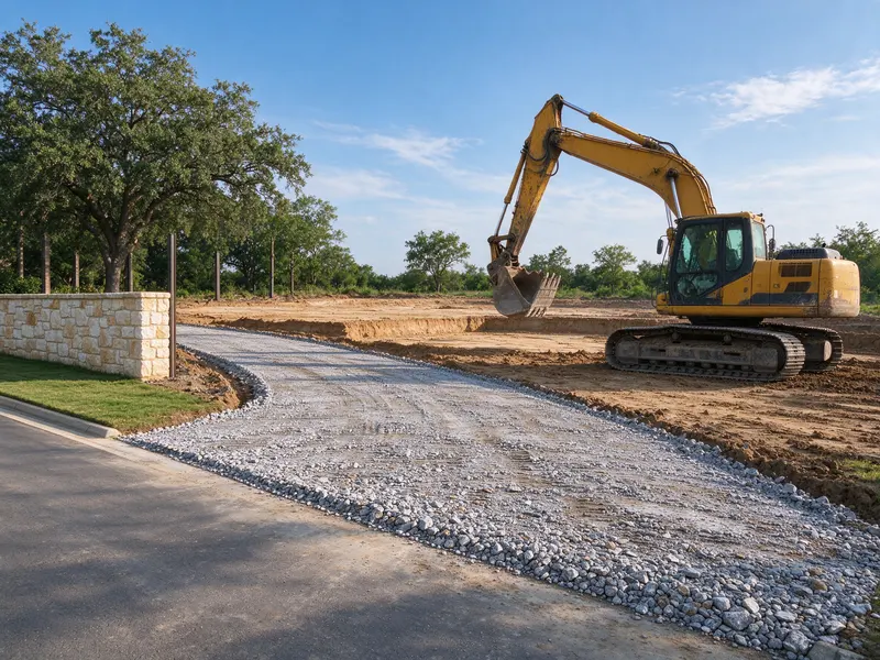 Commercial site access lane in Frisco, Texas