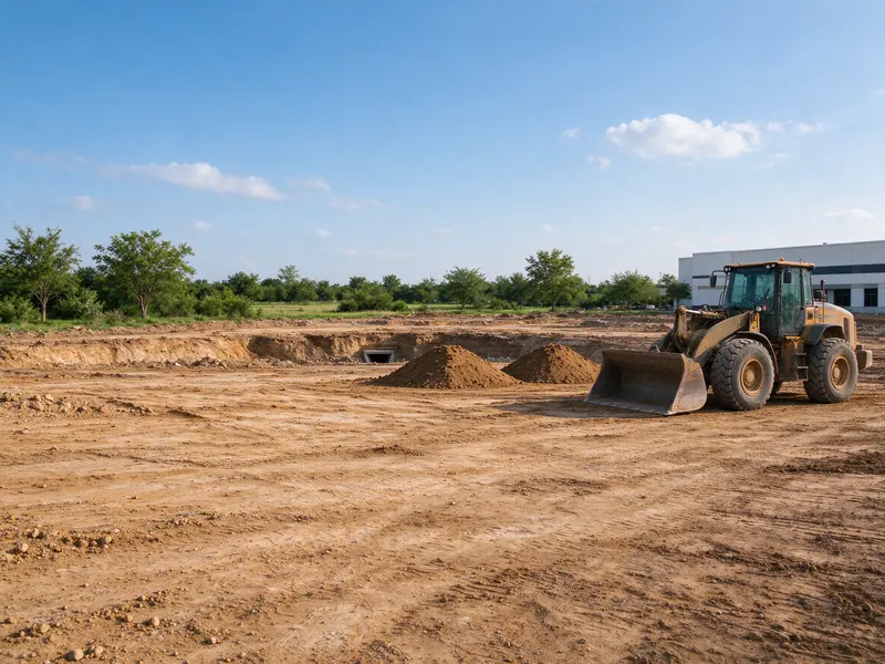 Commercial soil handling area in Frisco, Texas