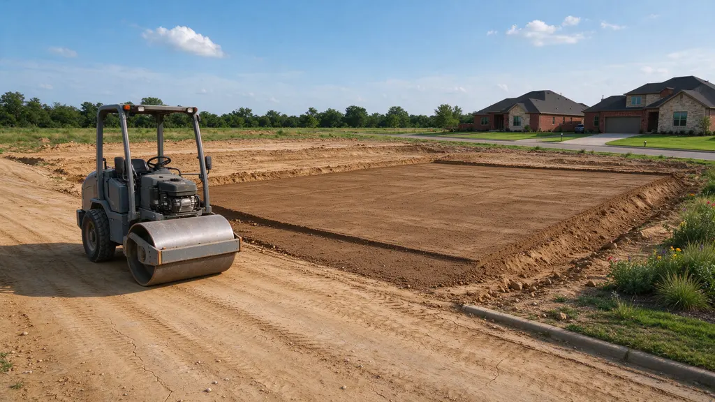 Excavation and prepared work area in Celina, Texas
