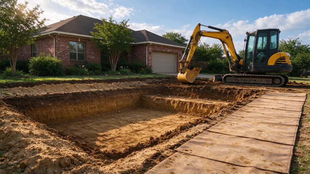Excavation and prepared work area in The Colony, Texas