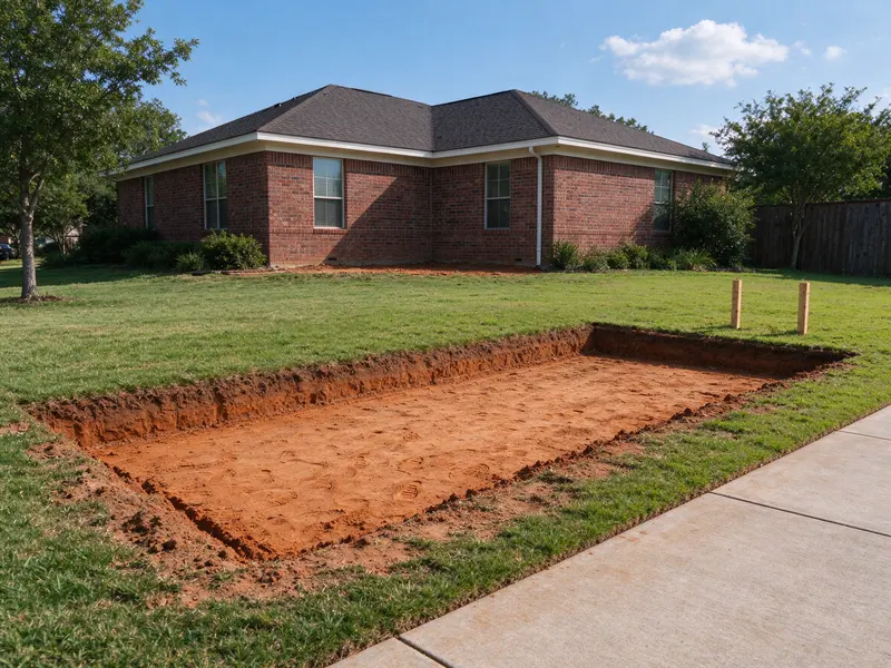 Footprint and setback from existing home in Frisco, Texas