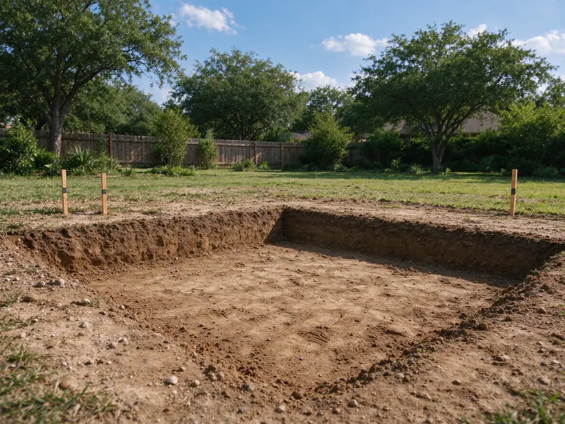 Foundation footprint corner in Frisco, Texas